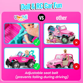 ULOVEME 2.4GHz RC car avoids interference during outdoor play sessions.