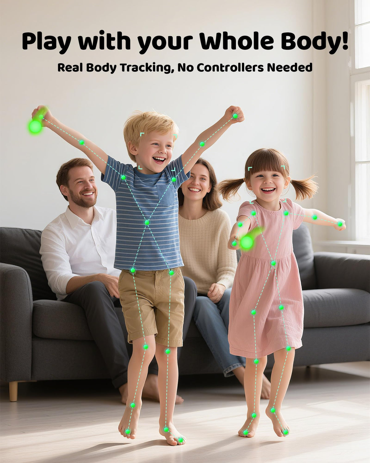 ULOVINGST AR Motion Console fruit ninja game in action, supporting active movement