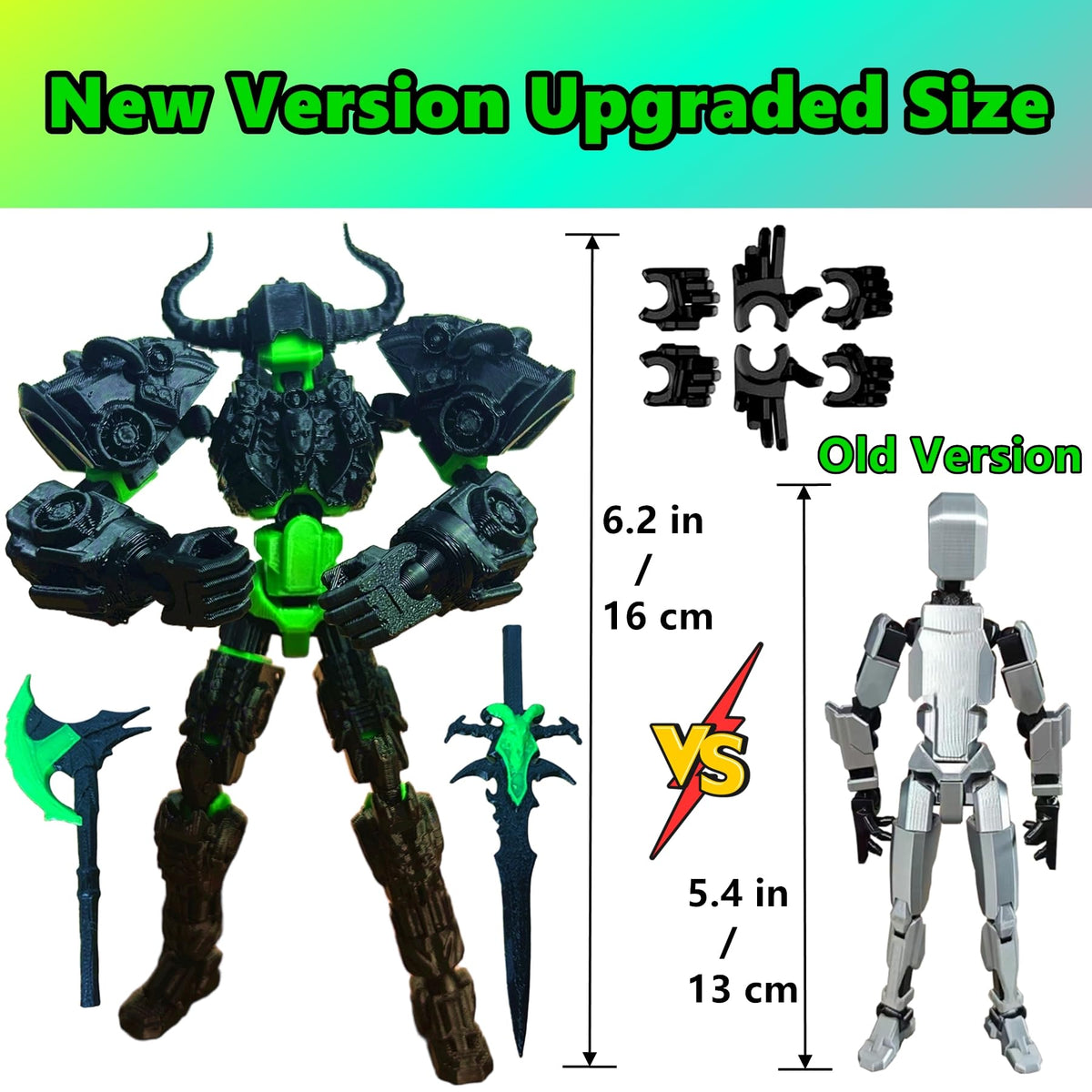 ULTHOOL Titan 13 action figure side view shows movable joints for realistic action.