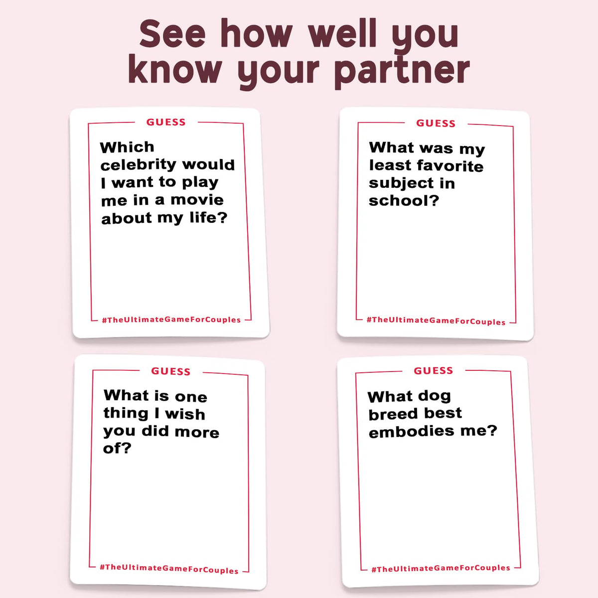 The Ultimate Game for Couples conversation cards close-up inspiring intimate prompts