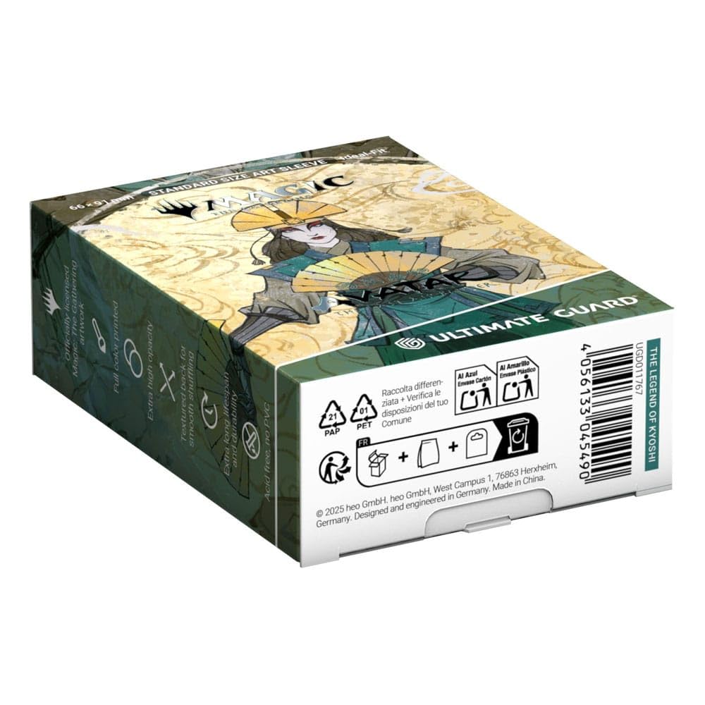 Ultimate Guard Avatar Kyoshi front clear art sleeves support smooth shuffling and visibility.