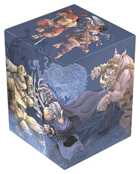 Ultimate Guard Boulder 100+ deck box open with interior sleeve space visible.