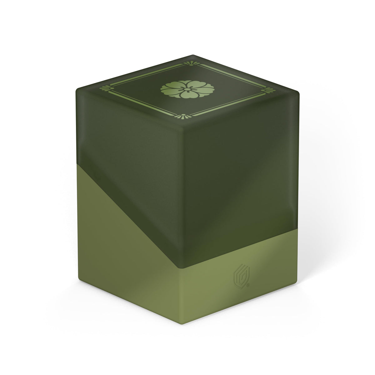 Ultimate Guard Boulder 100+ Soushin blue deck box front view with soft-touch finish and secure closure.