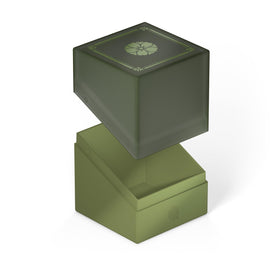 Ultimate Guard Boulder 100+ Suirei green deck box matte finish in hand for transport.