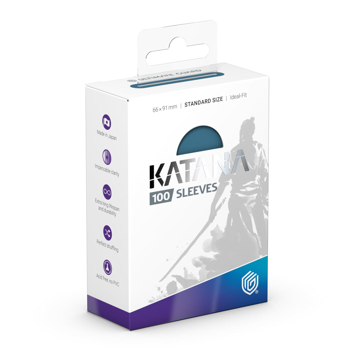 Ultimate Guard Katana sleeves clarity closeup shows impeccable transparency for clear card visibility.