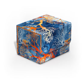 Ultimate Guard Sidewinder 100+ Xenoskin cover shows coral places finish for durable card protection.
