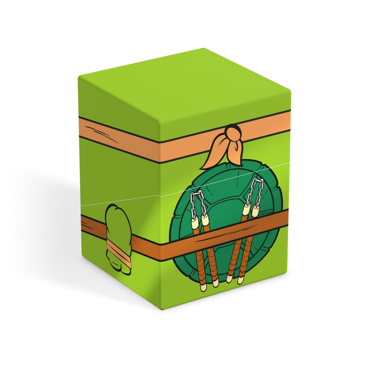 Ultimate Guard Squaroes Boulder 100+ Michelangelo lid closure emphasizes reliable protection during transport.