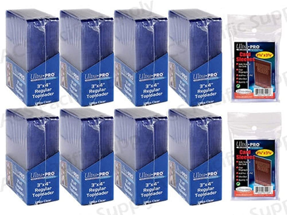 Ultra Pro 200 top loaders standard pack for collectible cards with clear protection