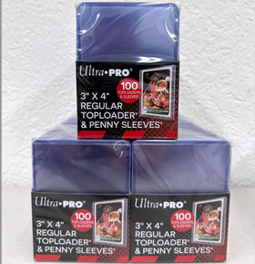 ULTRA PRO 3x4 top-loader bundle protects standard-size cards during handling.