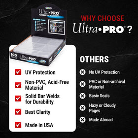 Ultra Pro Platinum page emphasizes strong seam welds for durability.