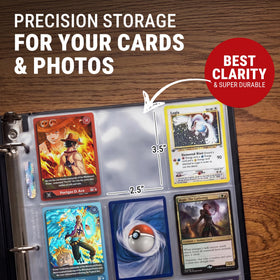 Ultra Pro Platinum page shows three-hole punch compatible with standard binders.