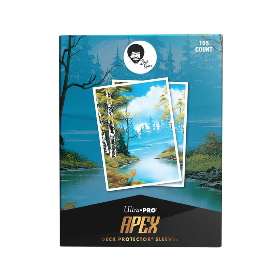 Ultra Pro Bob Ross Lakeside Path deck protector sleeves protect cards during play and storage.