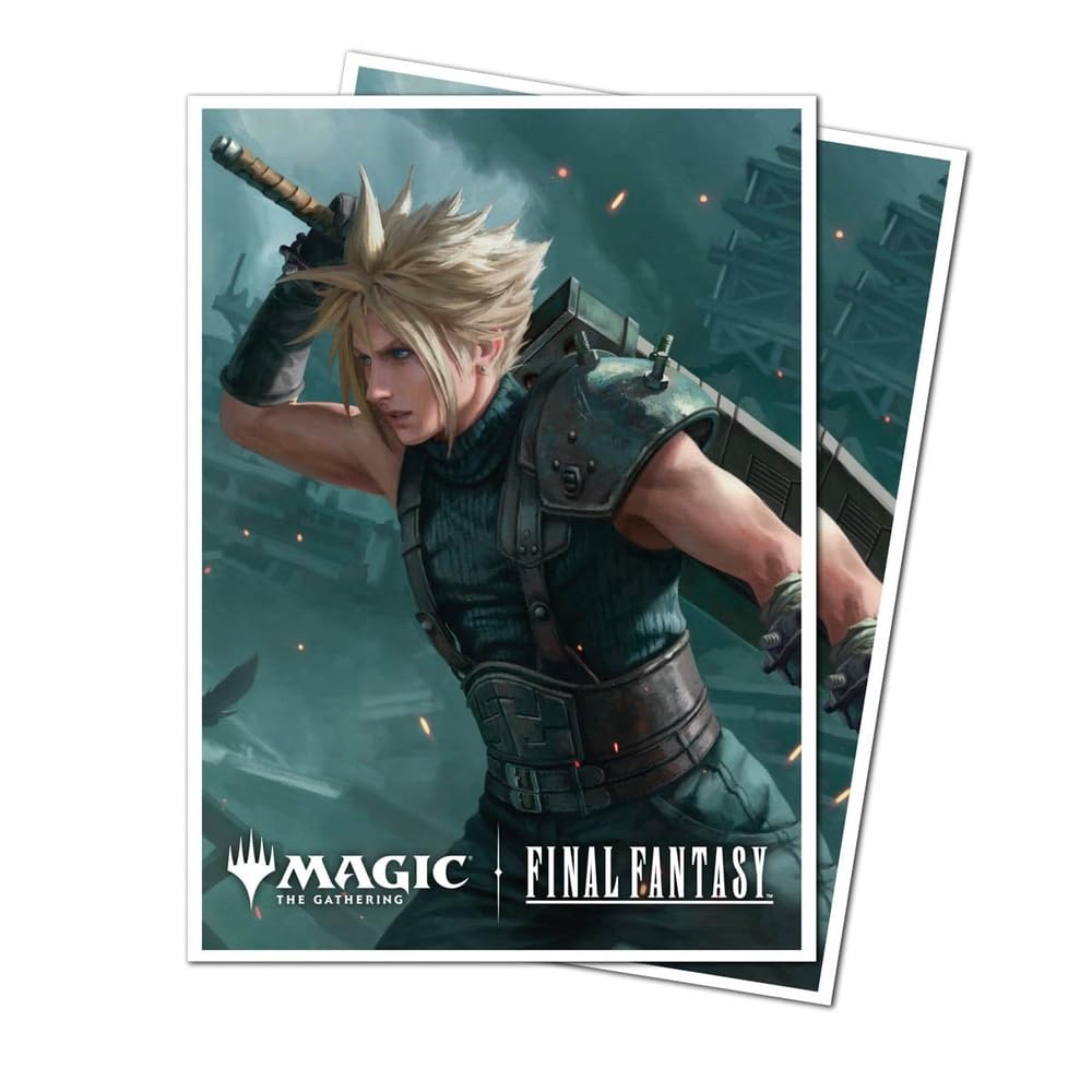 Ultra Pro Final Fantasy x Universes Beyond Cloud artwork on APEX sleeves enhances card presentation