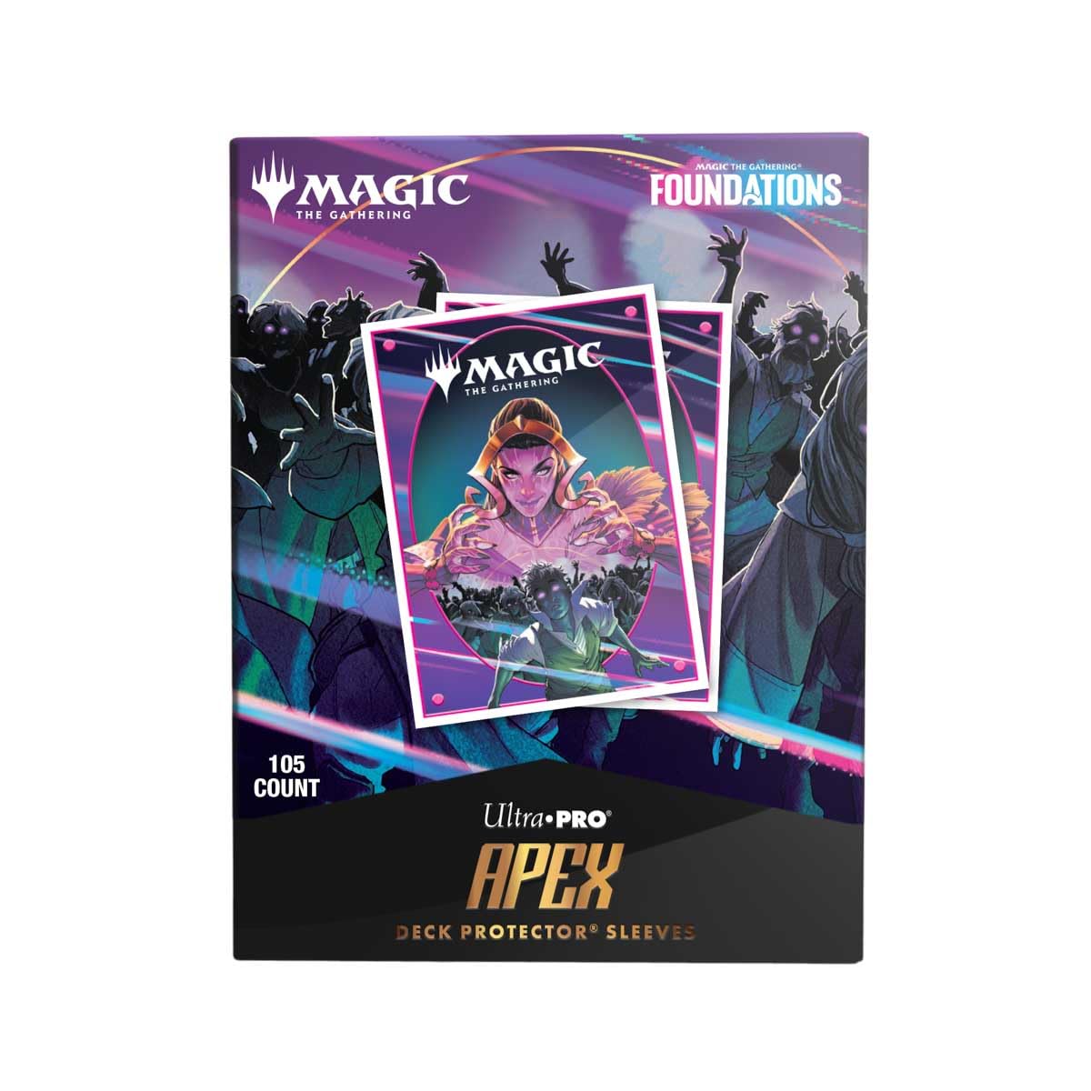 Ultra PRO Foundations Liliana artwork sleeve preserves foil cards with glossy front for bright play visuals.