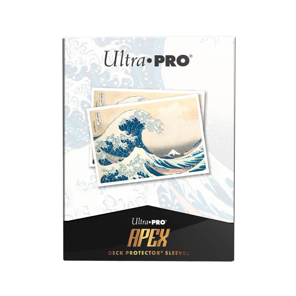 Ultra Pro The Great Wave Off Kanagawa APEX sleeves protect standard-size cards and showcase foil shine