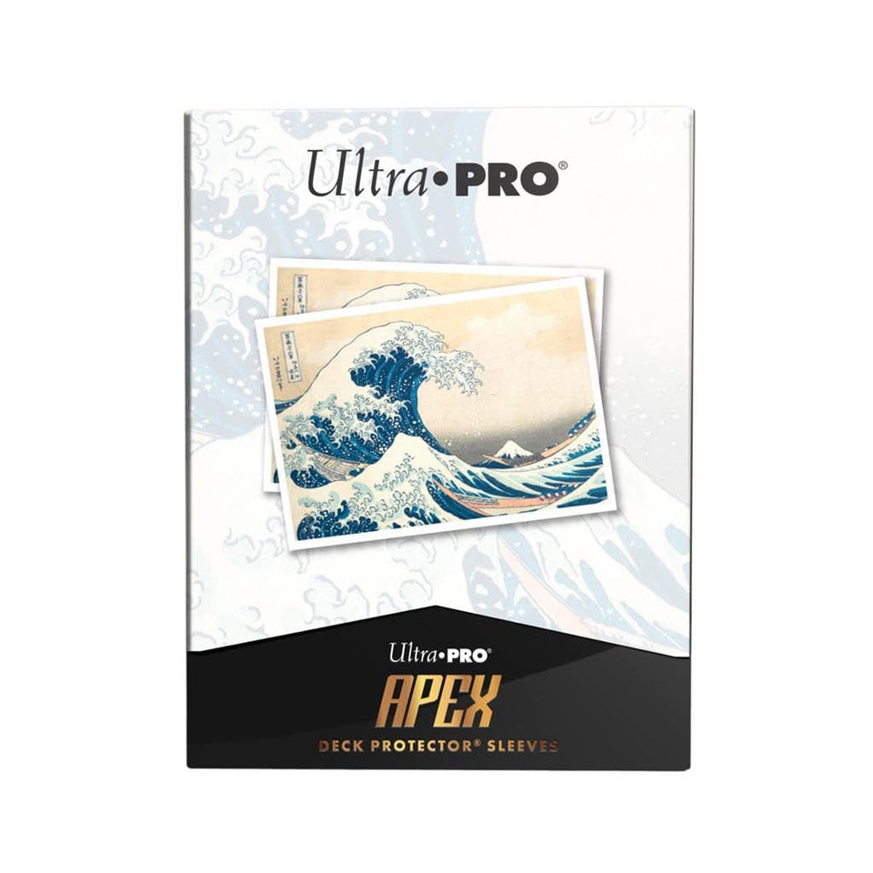 Ultra Pro The Great Wave Off Kanagawa APEX sleeves protect standard-size cards and showcase foil shine