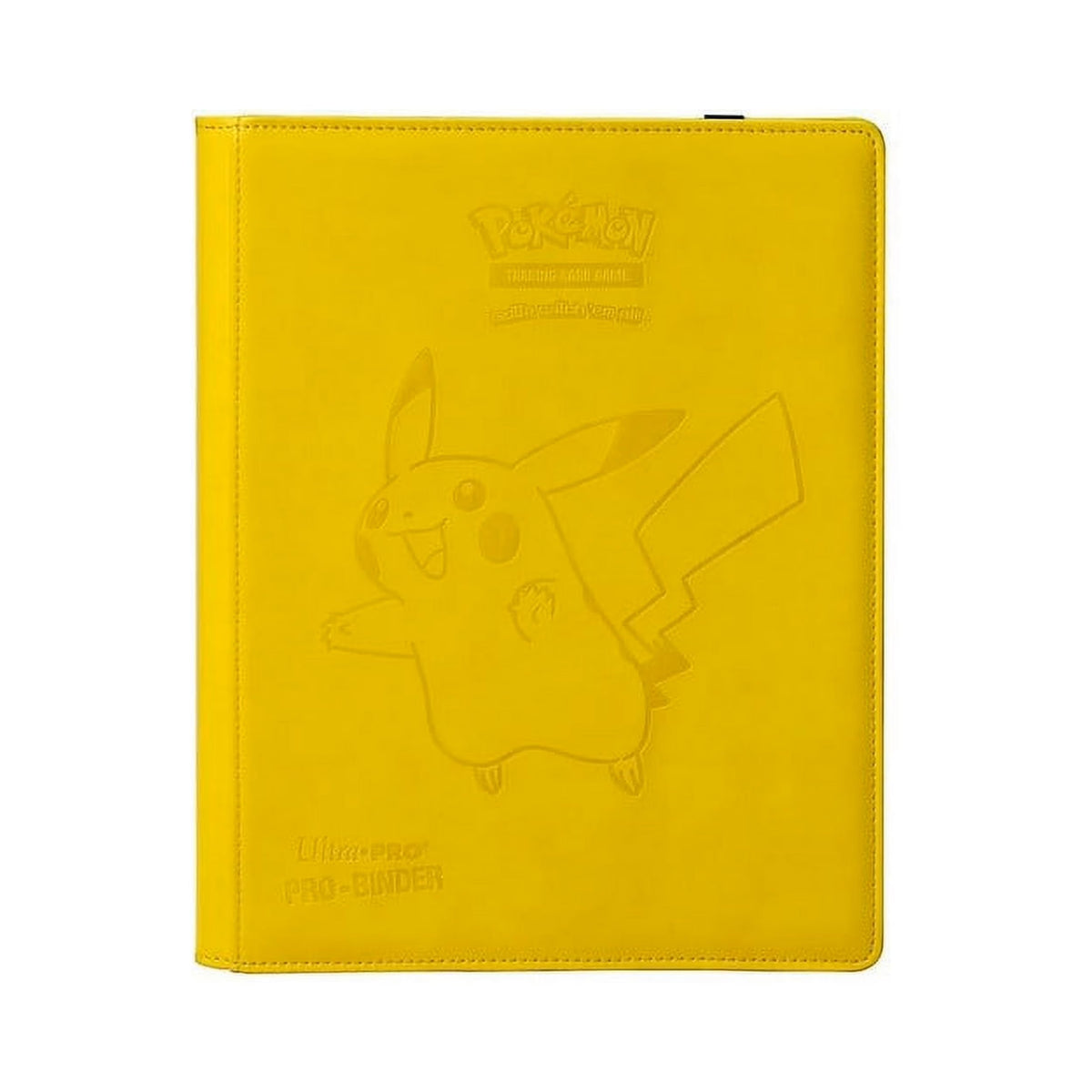 Ultra Pro Pikachu Premium Pro Binder front cover with debossed Pikachu for stylish display.