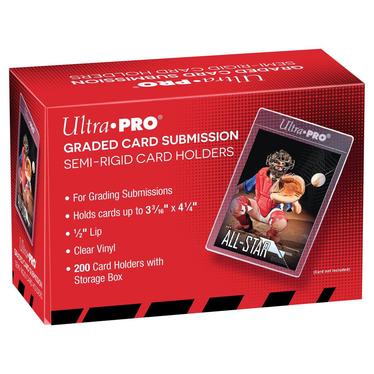 Ultra Pro Semi-Rigid Tall Sleeve top lip close-up showing easy insertion.