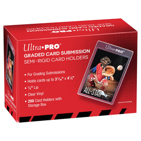 Ultra Pro Semi-Rigid Tall Sleeve top lip close-up showing easy insertion.