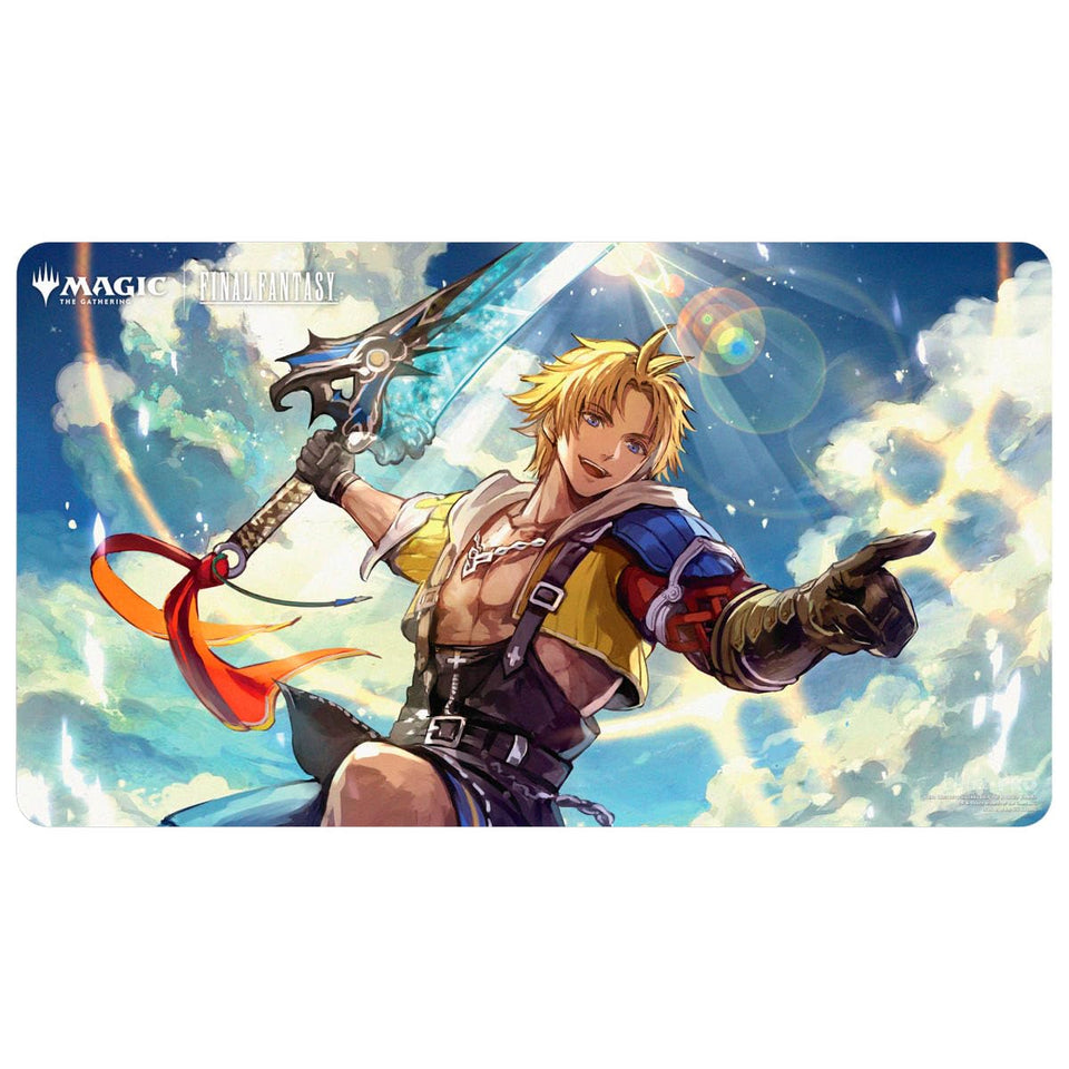 Ultra Pro Tidus Commander art playmat enhances MTG setup with vibrant exclusive artwork.