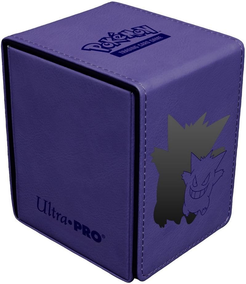 Ultra Pro UP Elite Gengar Alcove Flip Box open lid showing easy access and 100+ cards capacity