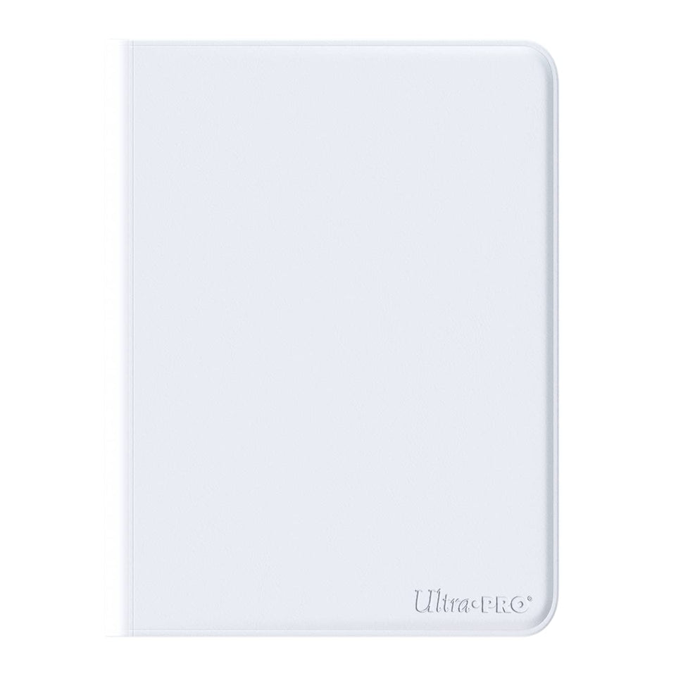 Ultra PRO Vivid 12-Pocket Zippered PRO-Binder white cover protects up to 480 cards