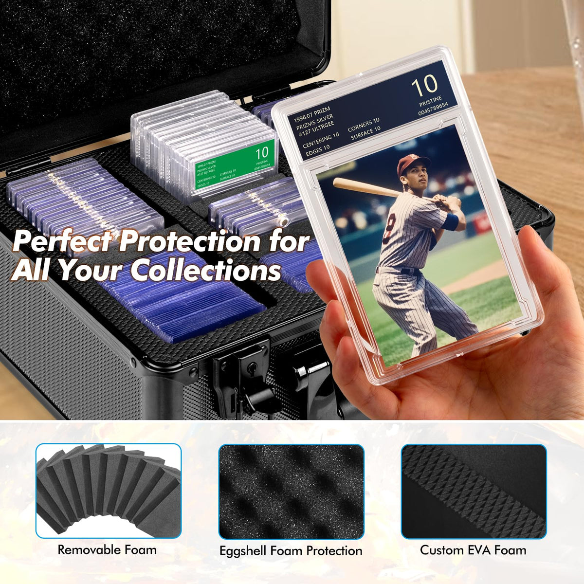 ULTRGEE aluminum frame emphasizes lightweight durability for long-lasting card organization.
