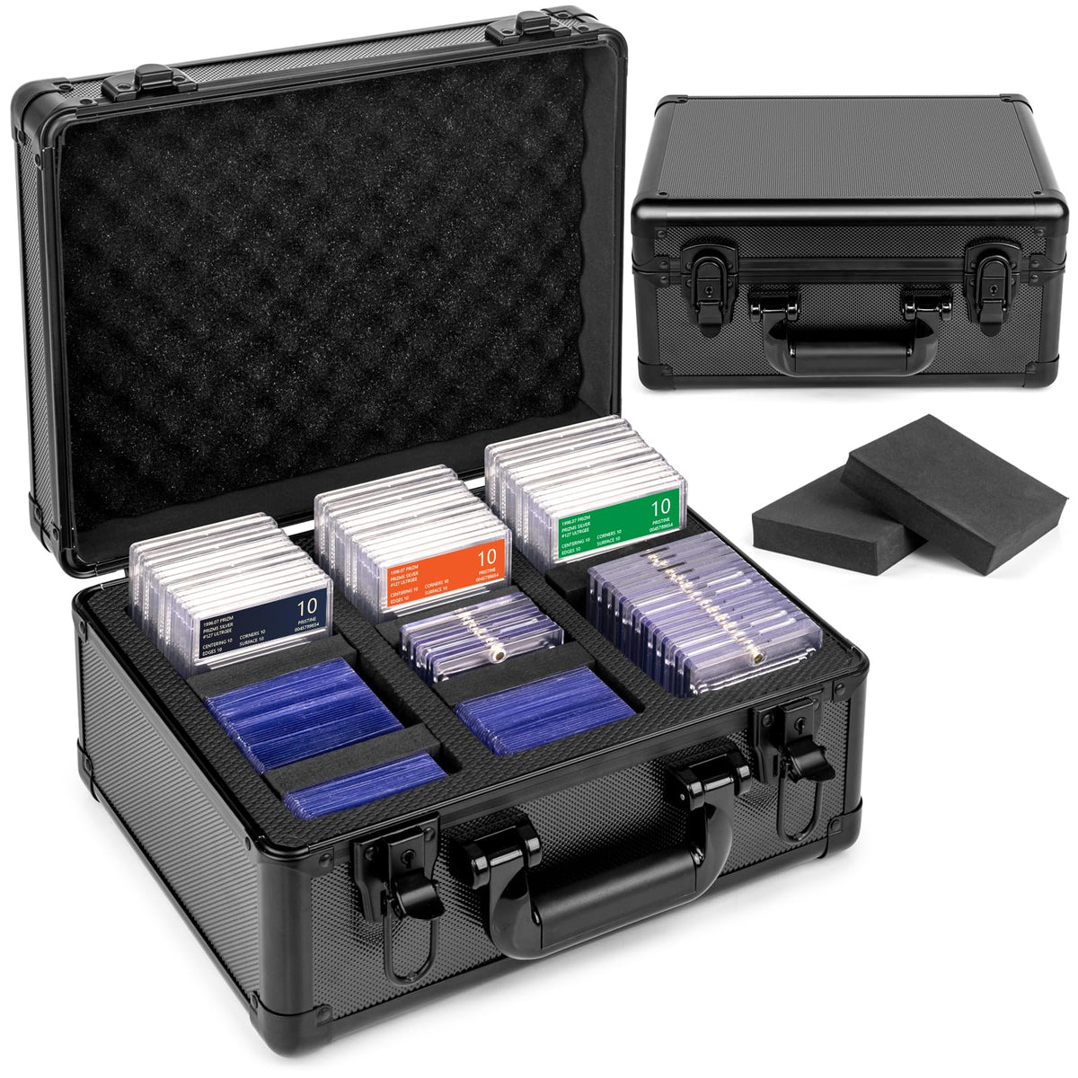 ULTRGEE top loader storage box exterior with protective shell shielding cards from dust and shocks.
