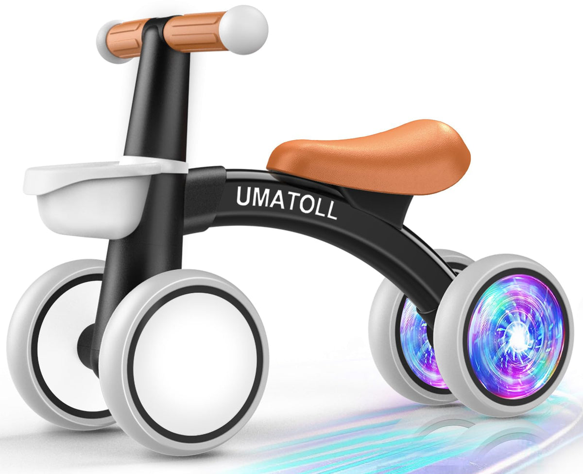 Umatoll Colorful Lighting Baby Balance Bike rear-wheel glows during playtime