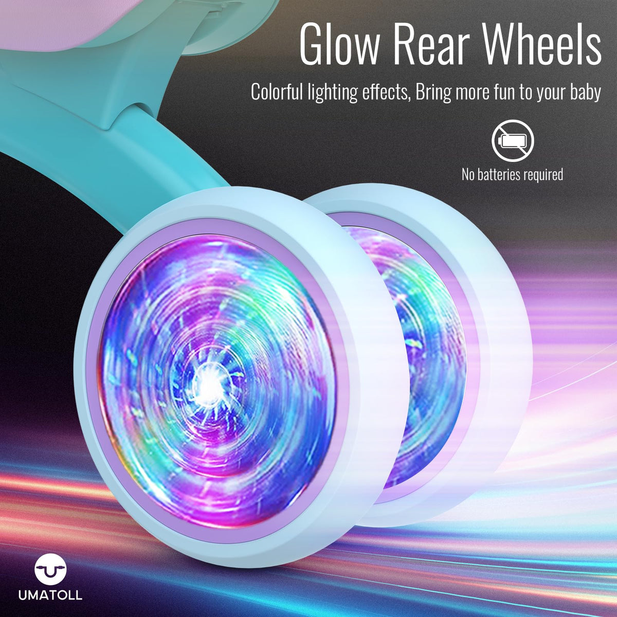Umatoll EVA wheels are quiet and non-slip for confident indoors use