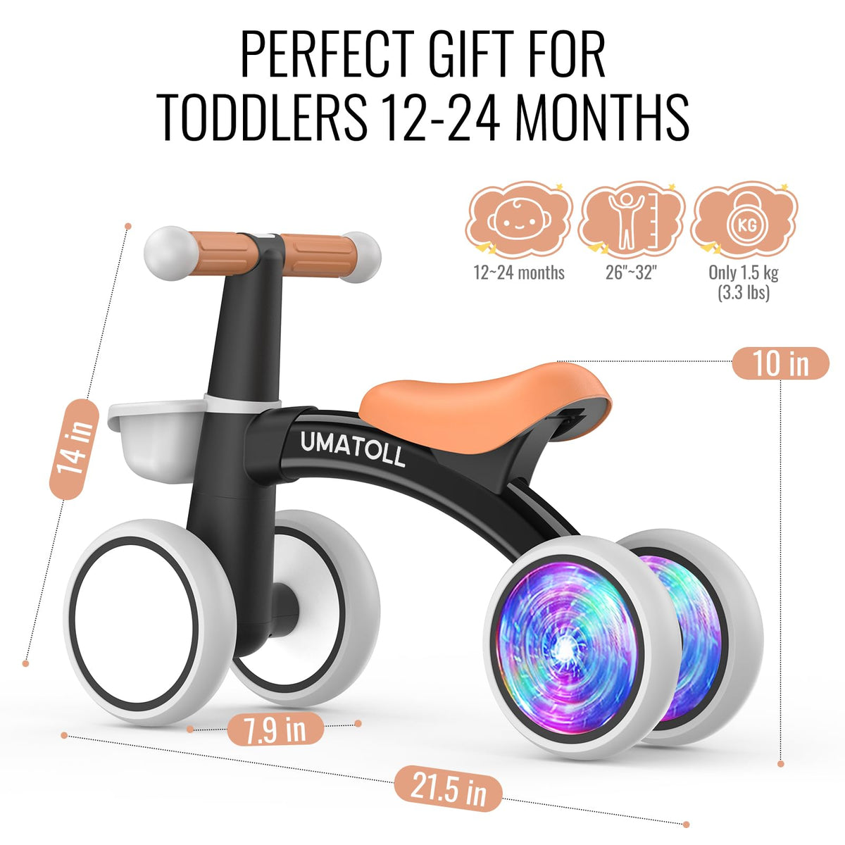 Umatoll Indoor-outdoor friendly balance bike supports versatile play