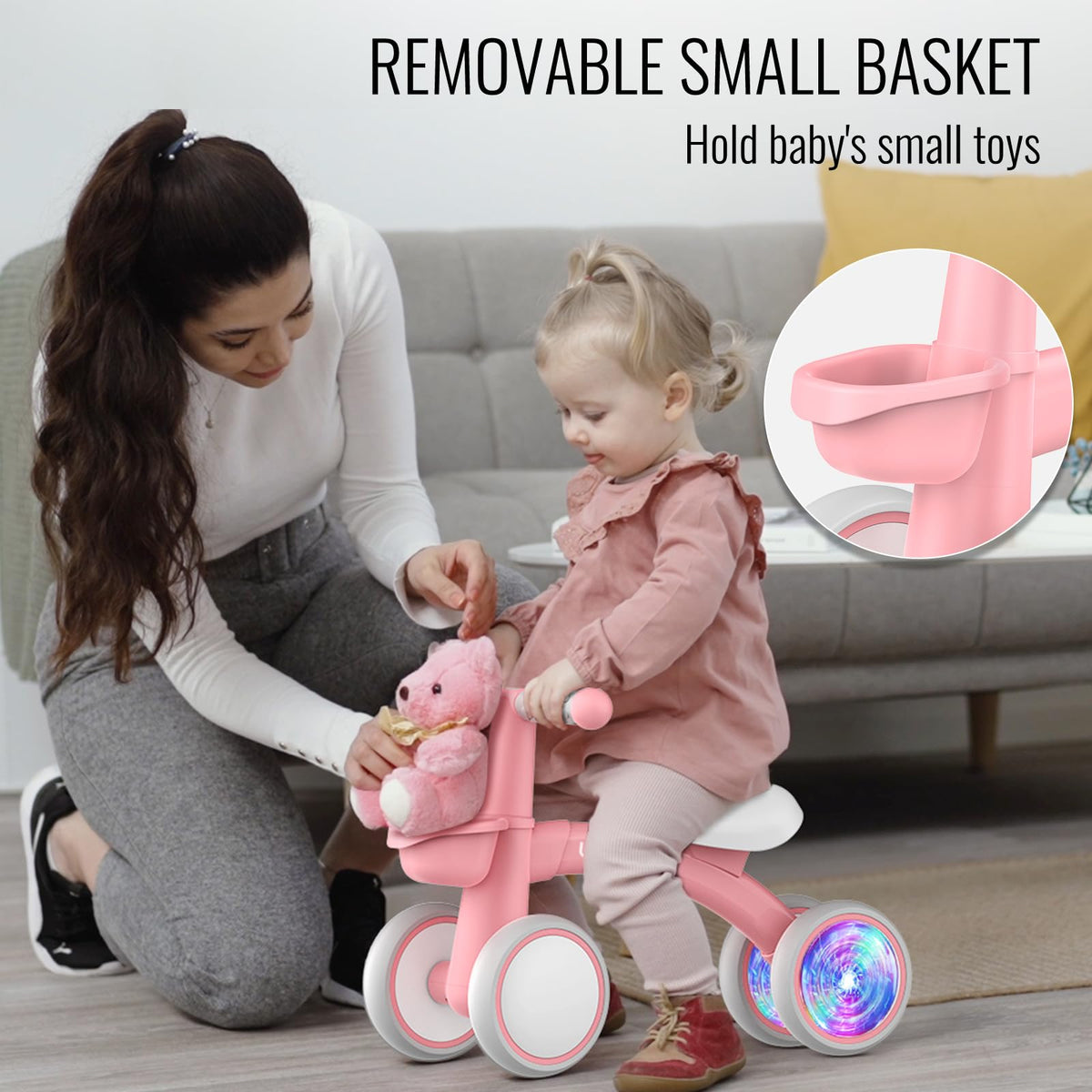Umatoll lightweight aluminum frame keeps ride easy for parents indoors