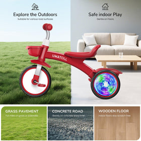 Umatoll Toddler Tricycle easy-assembly design saves time on setup.