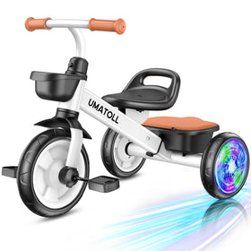 Umatoll tricycle front view showing a sturdy frame for confident beginner rides.