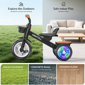 Umatoll tricycle features a kid-friendly design that supports exploration and confidence.