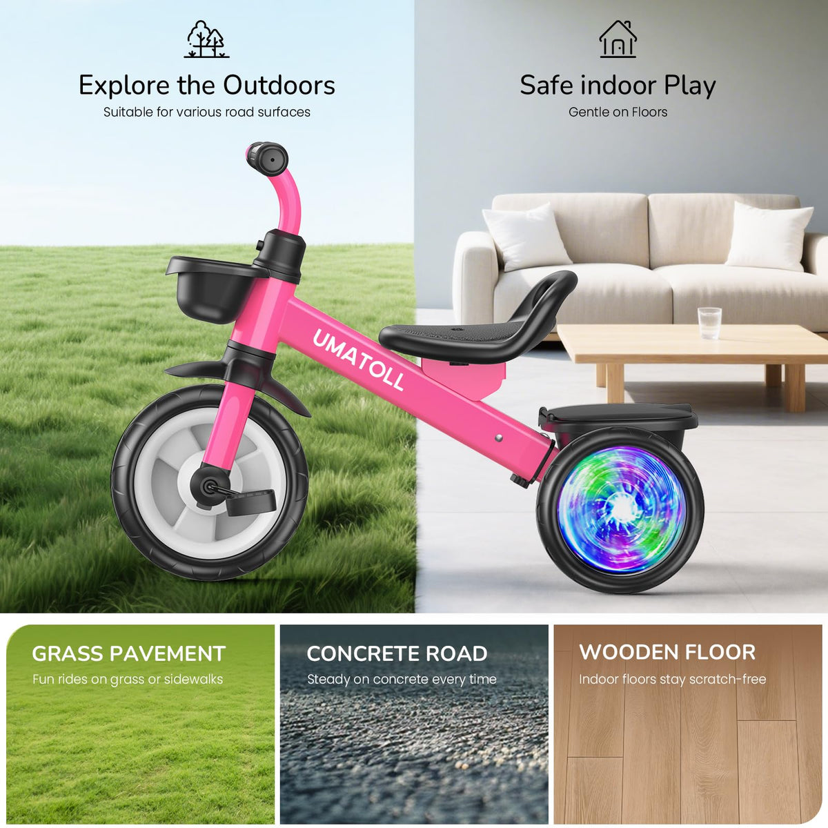 Umatoll tricycle rose outdoor adventures spark active play and discovery.