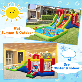 Umbalir huge splash pool cools hot summer playtime outdoors.