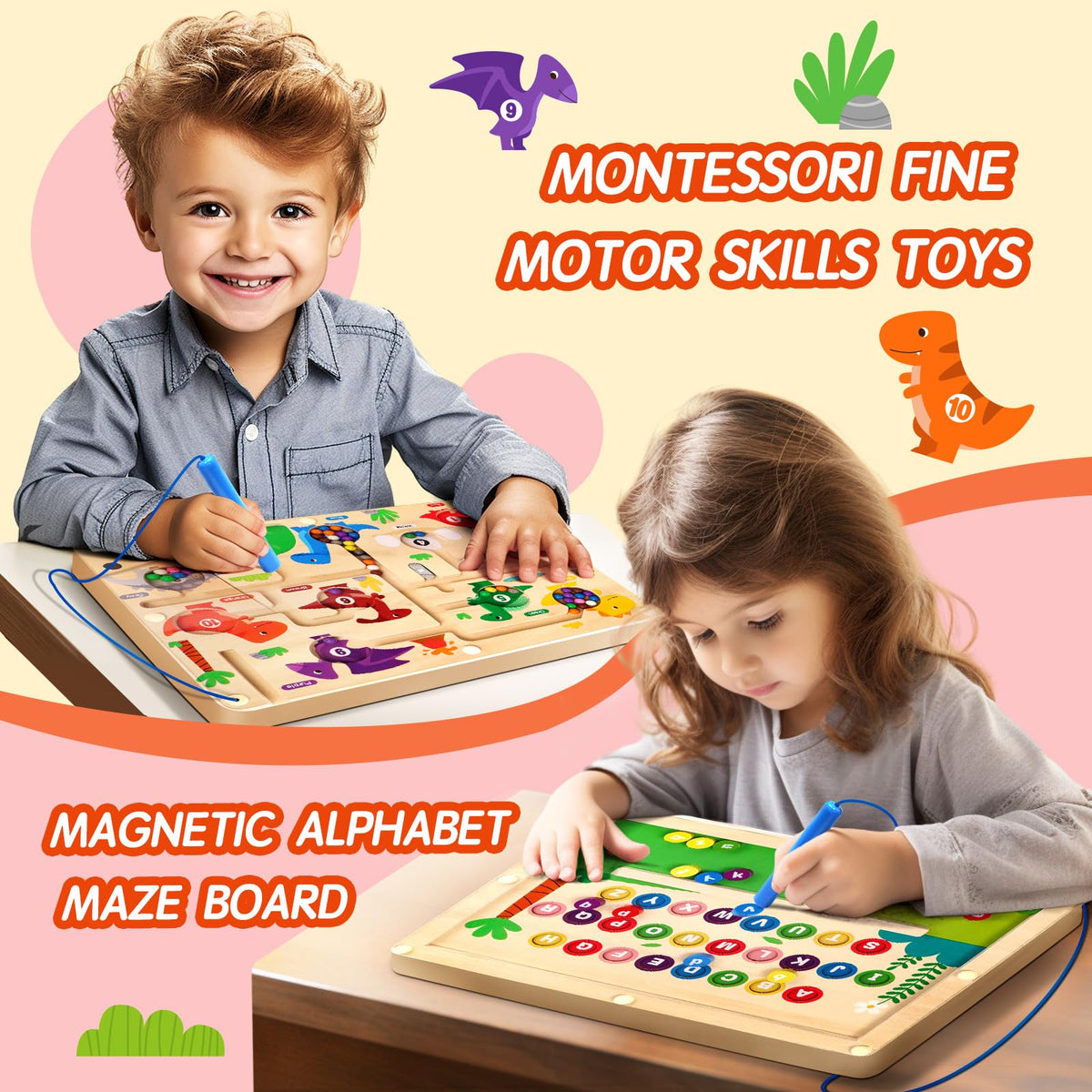UMEREACT magnetic number maze supports counting and fine motor skills.