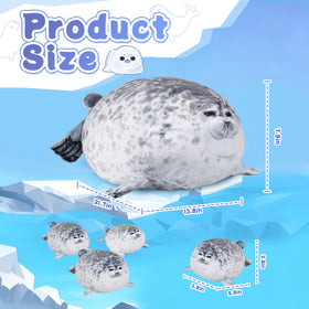 UMIKOOL DIRECT seal pillow belly shows four baby seals for playful cuddles.