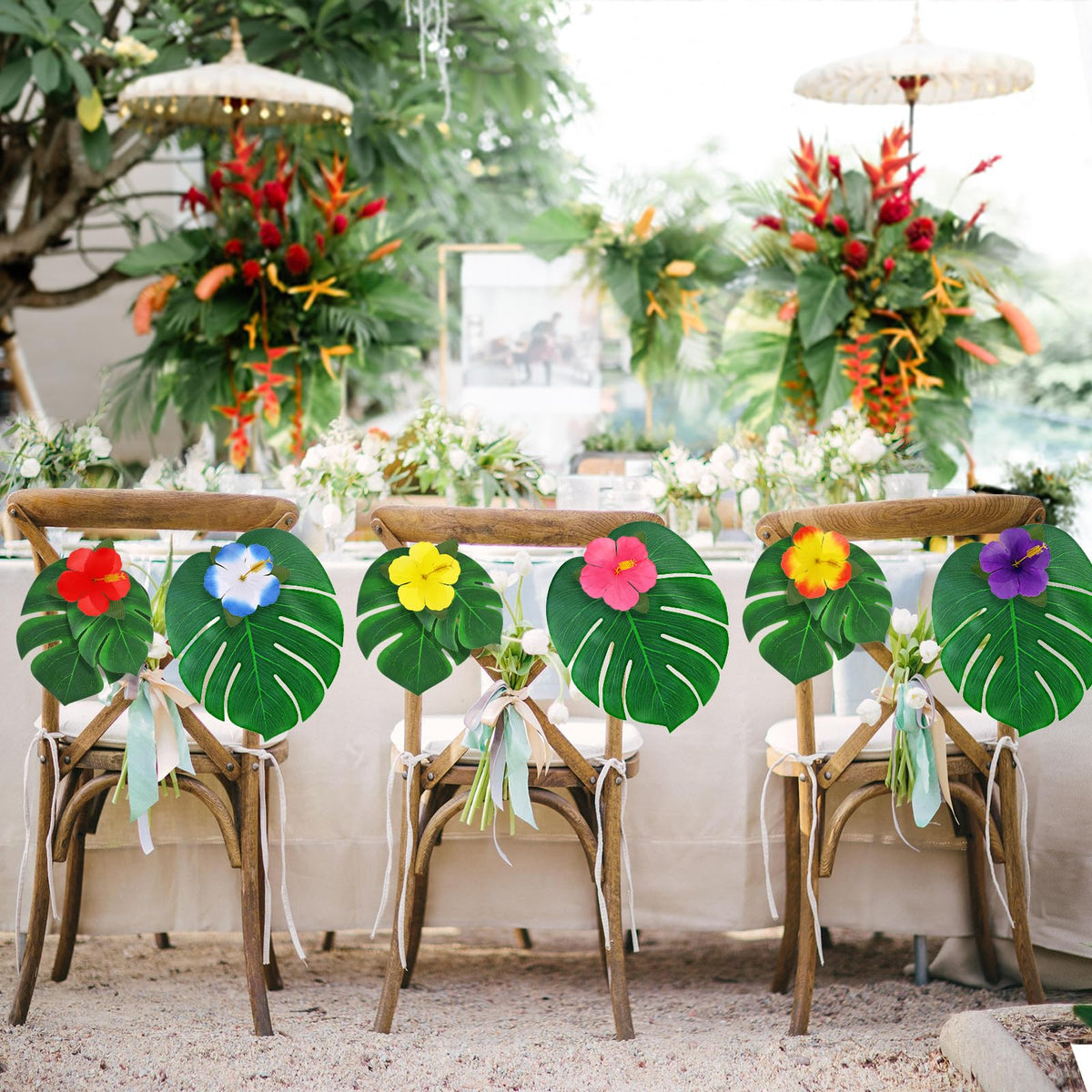 UMIKU wall decor luau setup creates tropical ambience