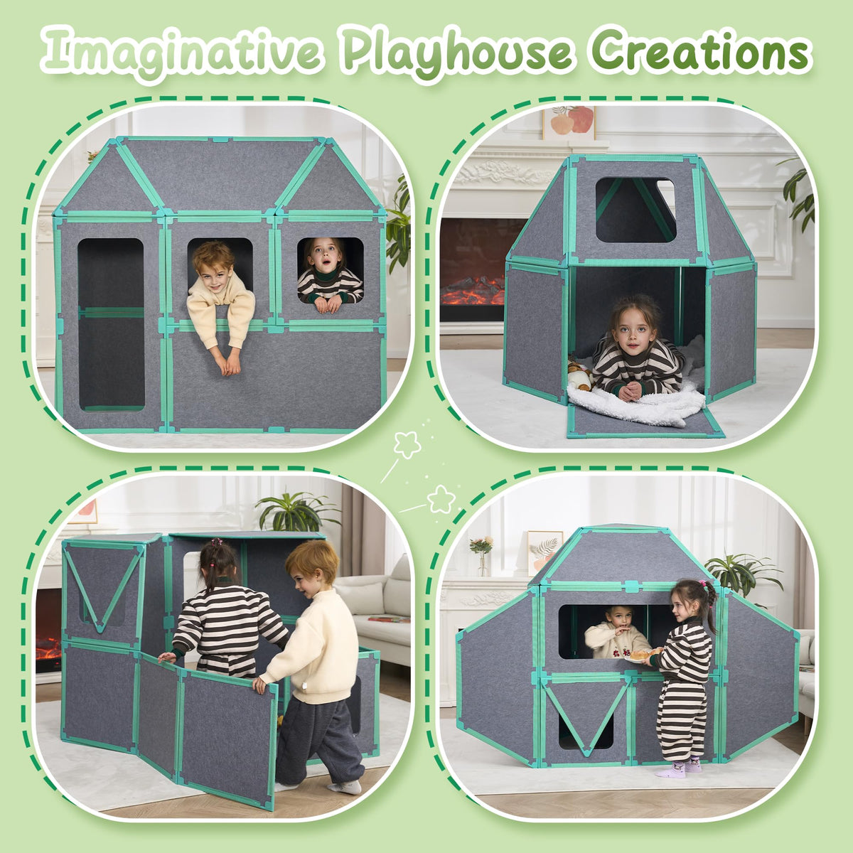 Umoving Deluxe Magnetic Fort Panel rectangle enables versatile, sturdy builds for creative indoor play.