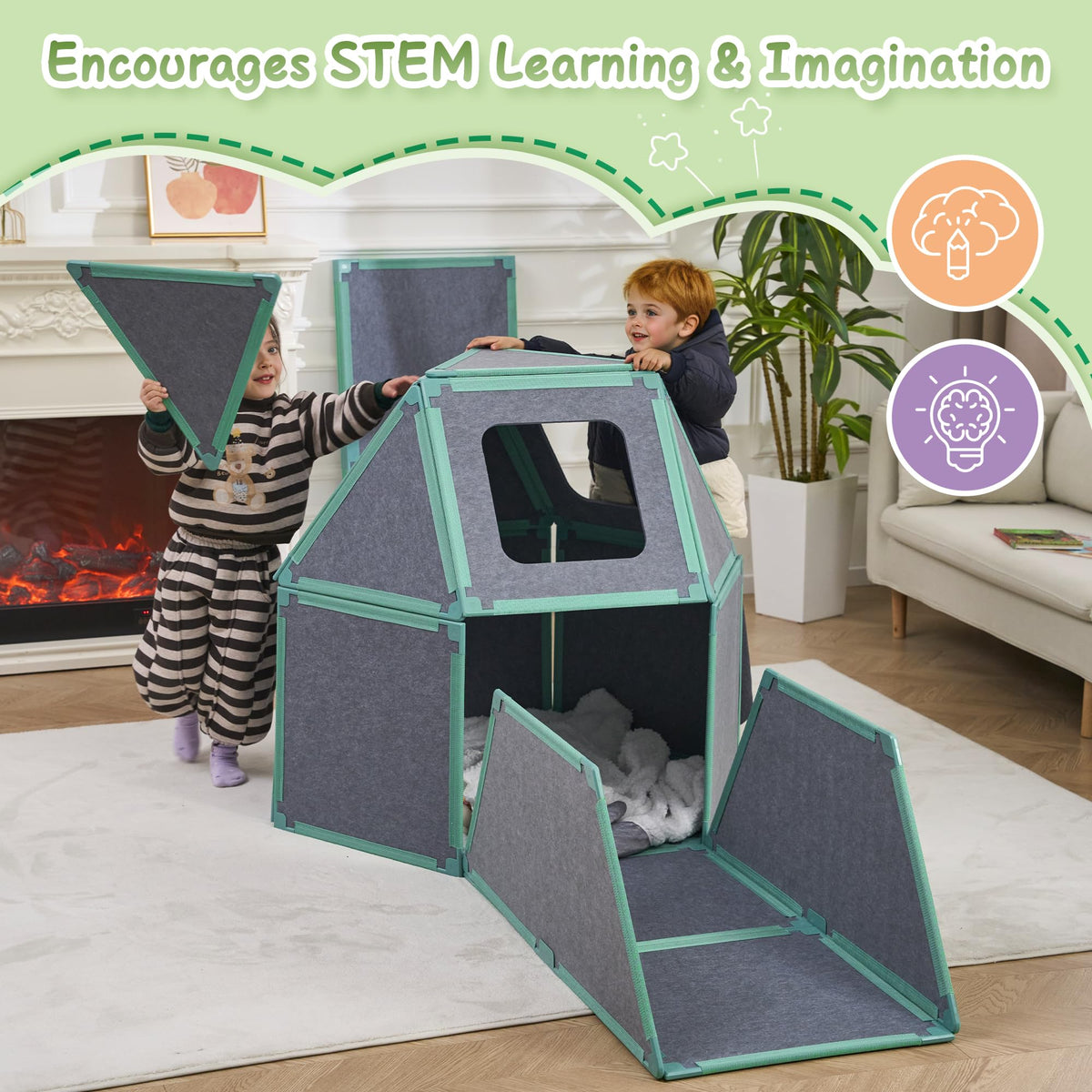 Umoving magnets close-up show strong connections for stable, freestanding builds.