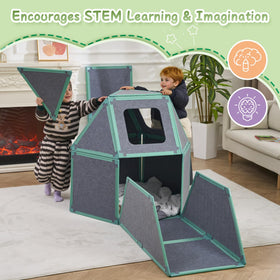Umoving magnets close-up show strong connections for stable, freestanding builds.