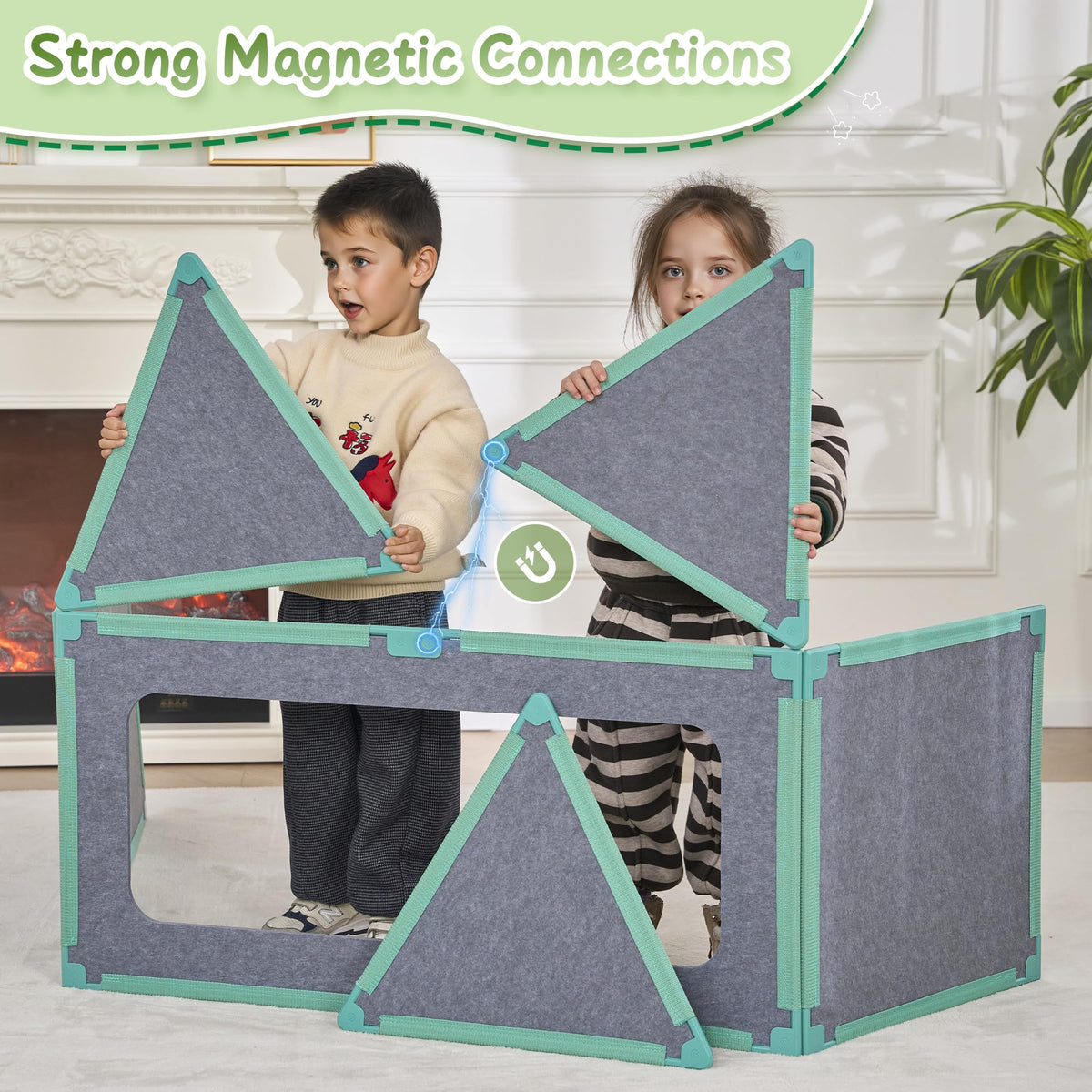 Umoving STEM play supports spatial reasoning and problem-solving through hands-on construction.