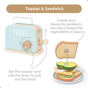 UMU toaster with clicking temperature knob for fine motor play