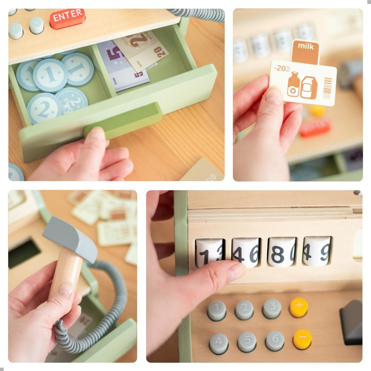 UMU kids’ cash register and play money set supports early math skills