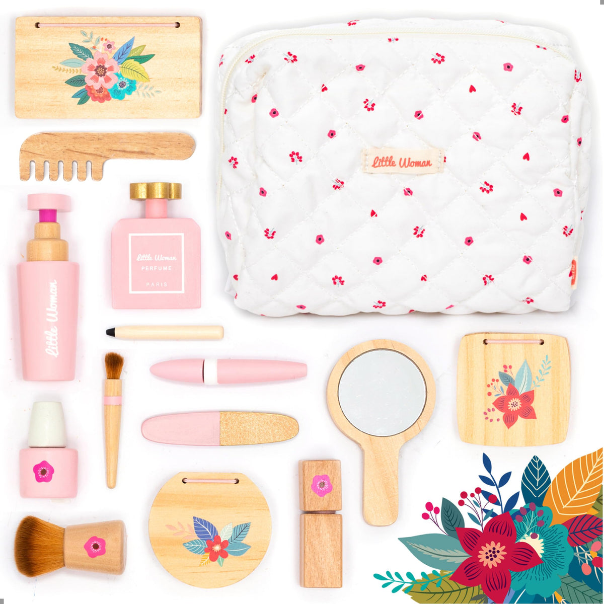 UMU wooden makeup kit lipstick for pretend play and imaginative storytelling