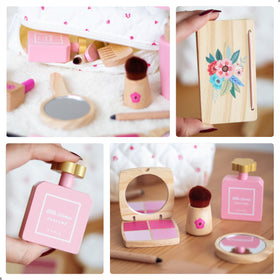 UMU wooden makeup kit powder compact promotes fine motor play and coordination