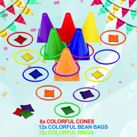 unanscre 31pcs carnival set bean bags aiding color recognition and cooperative play.