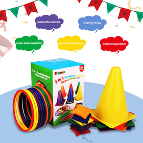 unanscre 31pcs carnival set cones marking safe boundaries for active games.